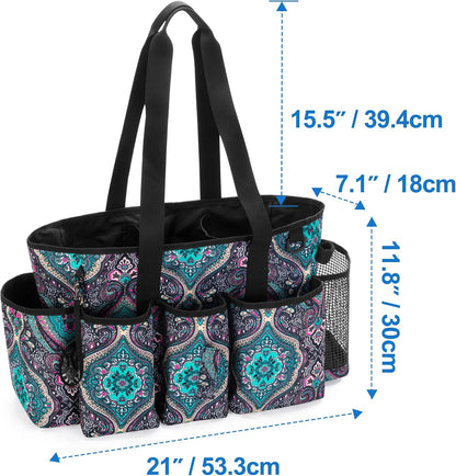 LoDrid Professional Cleaning Tote Caddy for Cleaning Supply, Totem | Cleaning Bag Organizer with Dividers and Handle Strap for Housekeepers Work, Bag Only