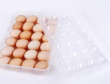 2 Pack Egg Holder for Refrigerator, Plastic Egg Storage Container, Fridge Egg Organizer, Clear Refrigerator Organizer Bins with Lids, Stackable Tray Holds 12 Eggs