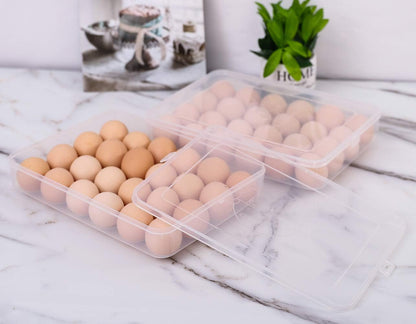 2 Pack Egg Holder for Refrigerator, Plastic Egg Storage Container, Fridge Egg Organizer, Clear Refrigerator Organizer Bins with Lids, Stackable Tray Holds 12 Eggs