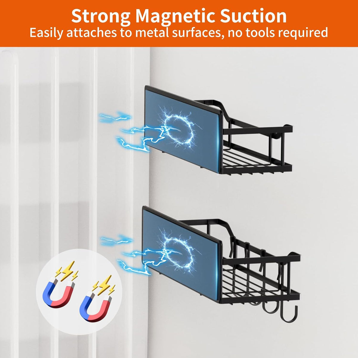 Magnetic Shelf for Washing Machine, Magnetic Laundry Organizer Set