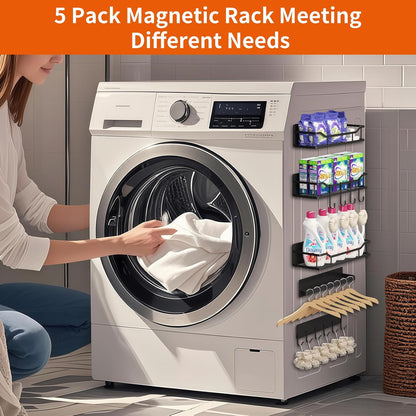 Magnetic Shelf for Washing Machine, Magnetic Laundry Organizer Set