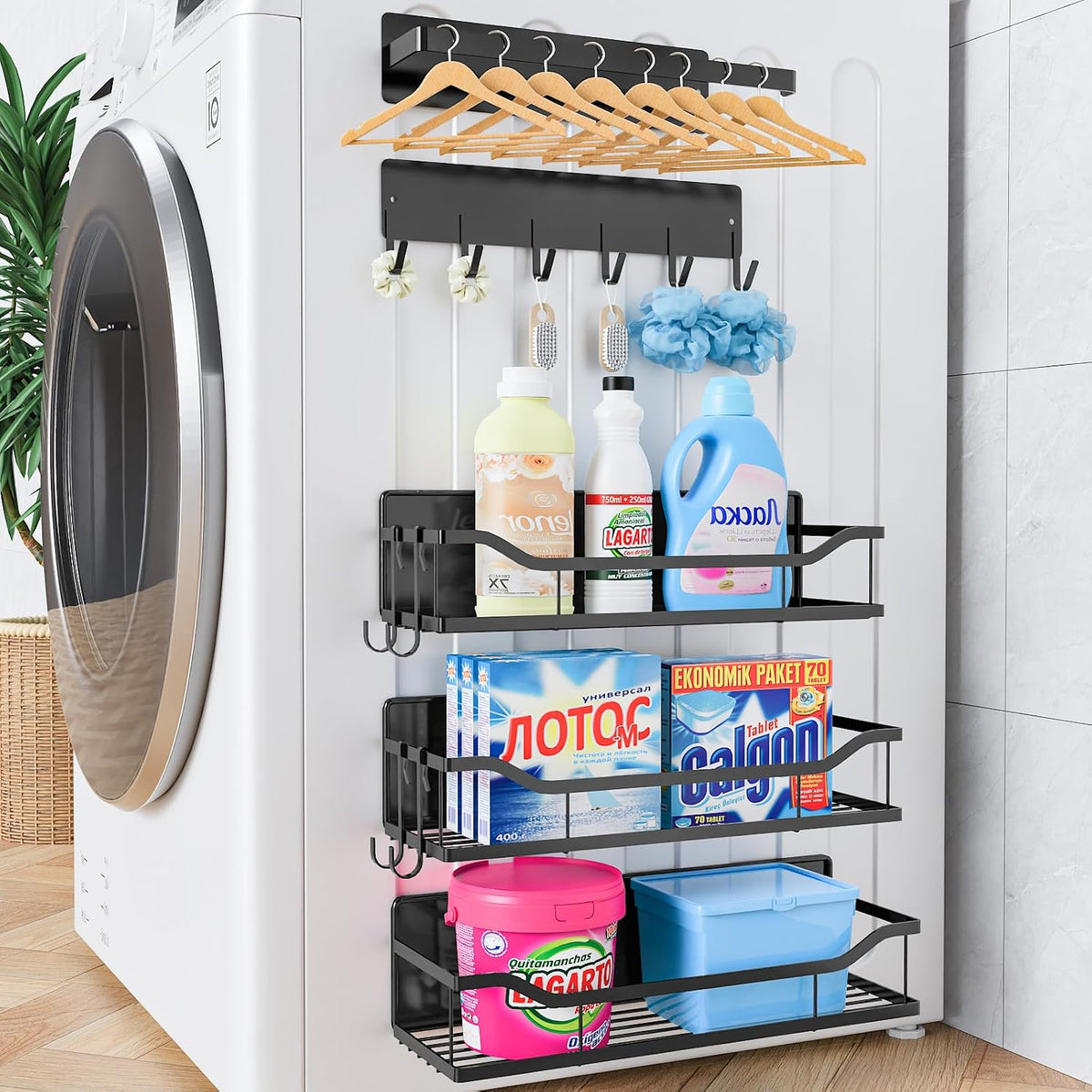 Magnetic Shelf for Washing Machine, Magnetic Laundry Organizer Set