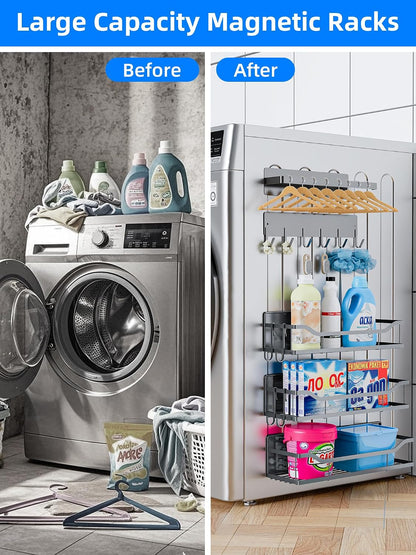 Magnetic Shelf for Washing Machine, Magnetic Laundry Organizer Set