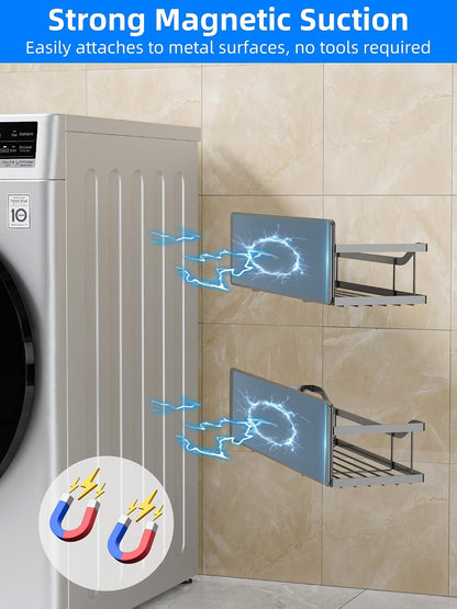 Magnetic Shelf for Washing Machine, Magnetic Laundry Organizer Set