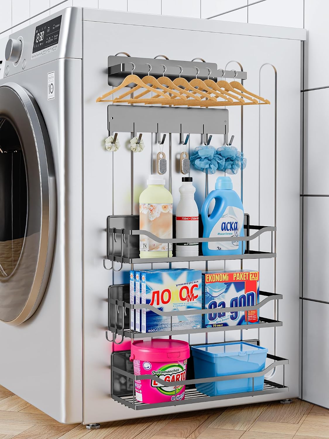 Magnetic Shelf for Washing Machine, Magnetic Laundry Organizer Set