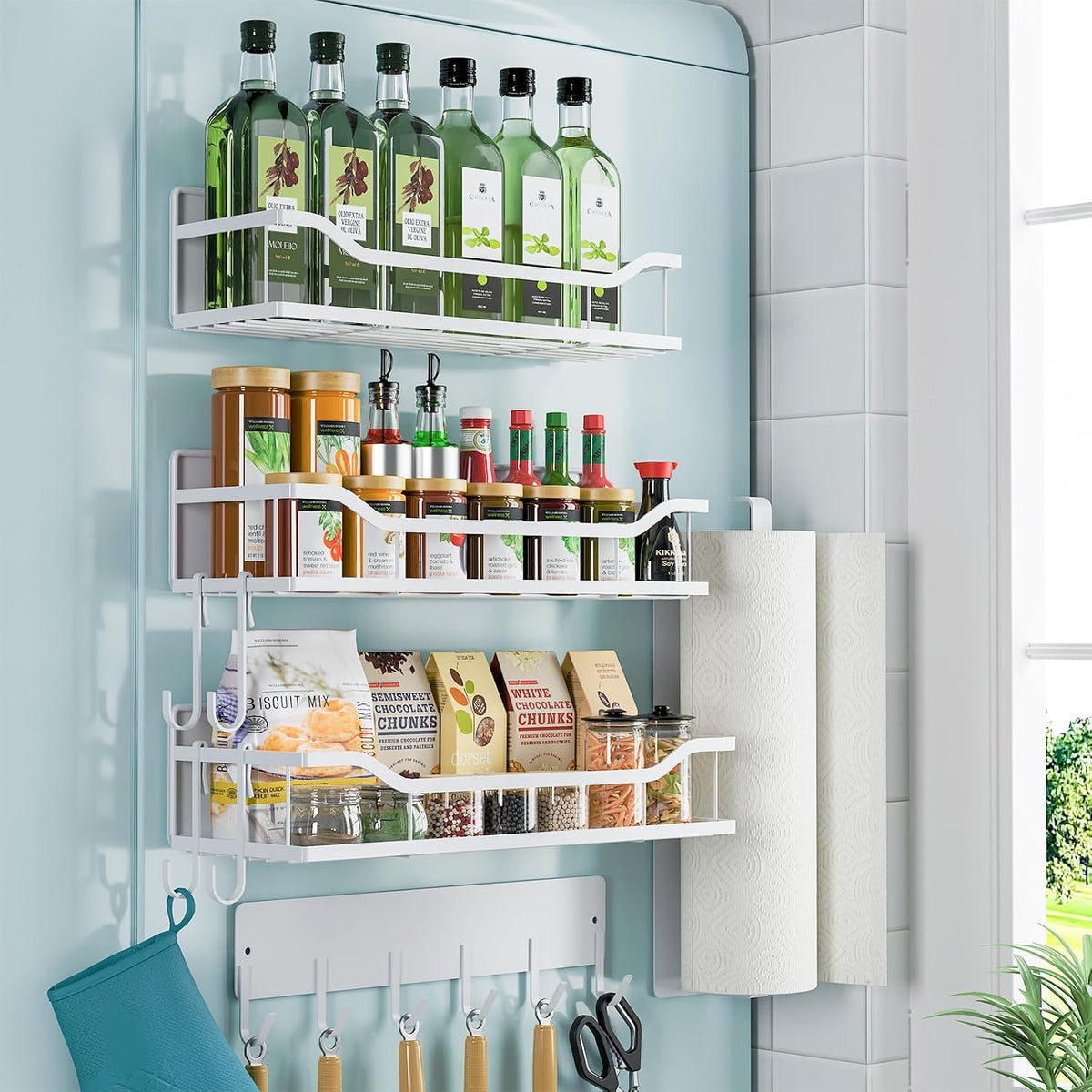 Magnetic Shelf for Washing Machine, Magnetic Laundry Organizer Set
