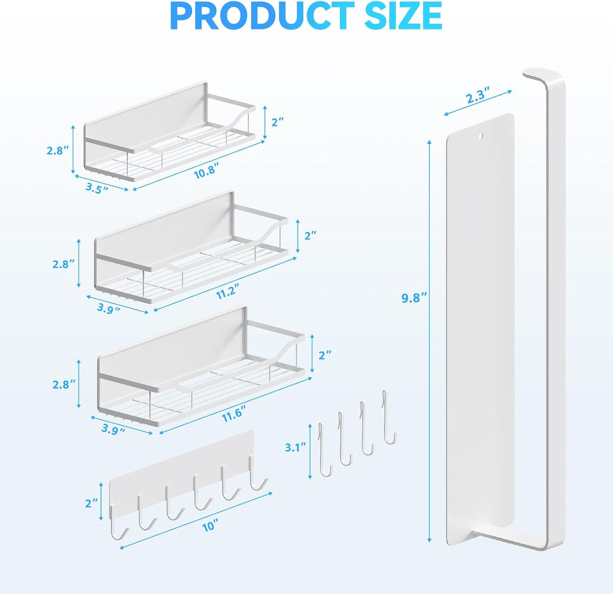Magnetic Shelf for Washing Machine, Magnetic Laundry Organizer Set
