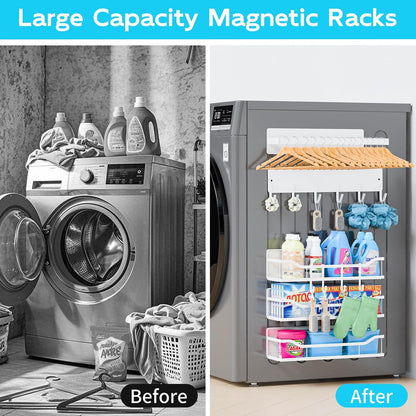 Magnetic Shelf for Washing Machine, Magnetic Laundry Organizer Set