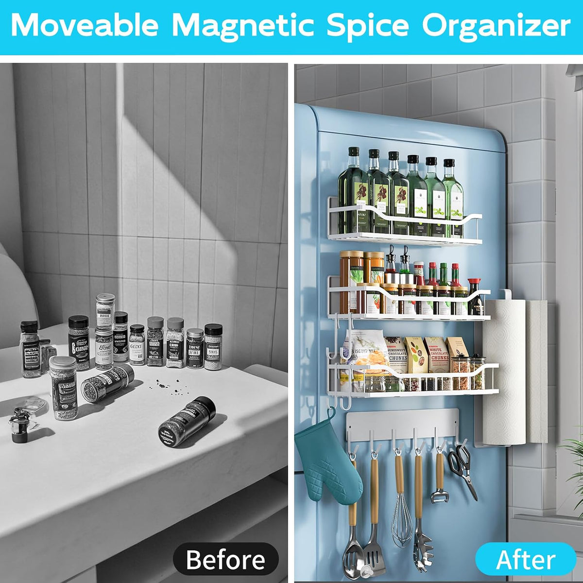 Magnetic Shelf for Washing Machine, Magnetic Laundry Organizer Set