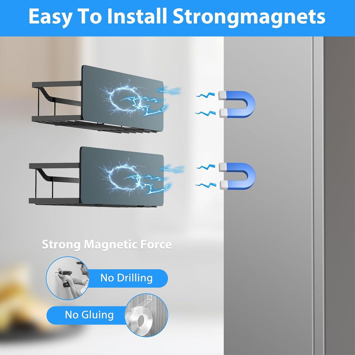 Magnetic Shelf for Washing Machine, Magnetic Laundry Organizer Set