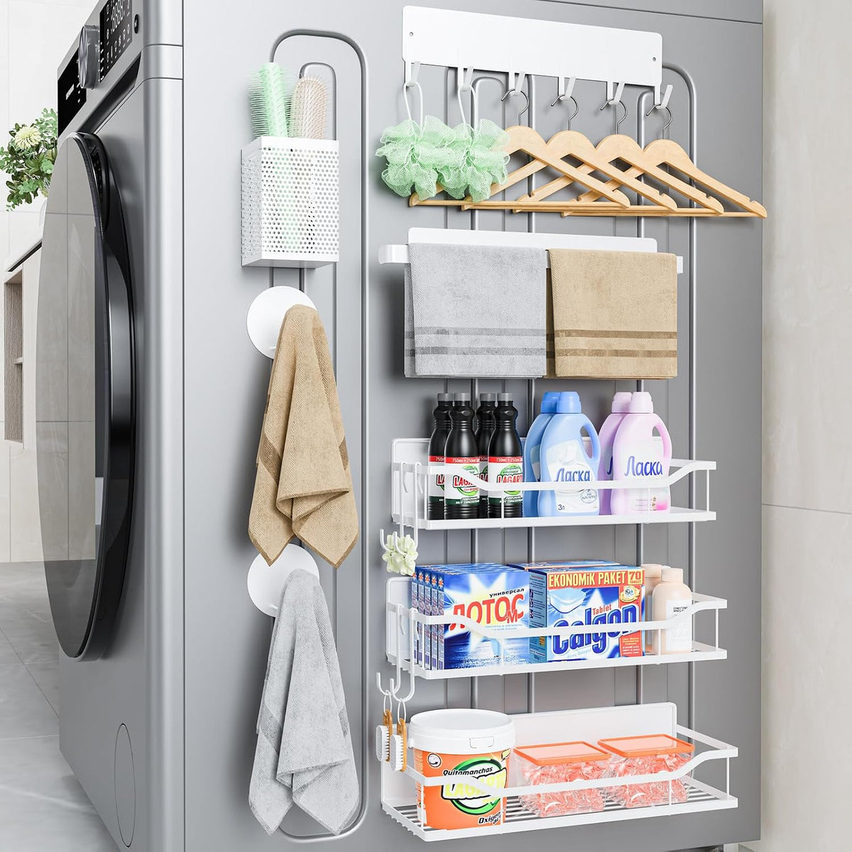 Magnetic Shelf for Washing Machine, Magnetic Laundry Organizer Set