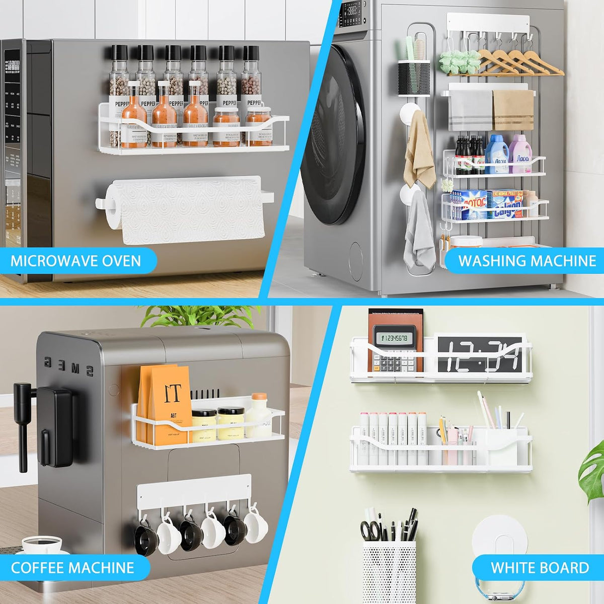 Magnetic Shelf for Washing Machine, Magnetic Laundry Organizer Set