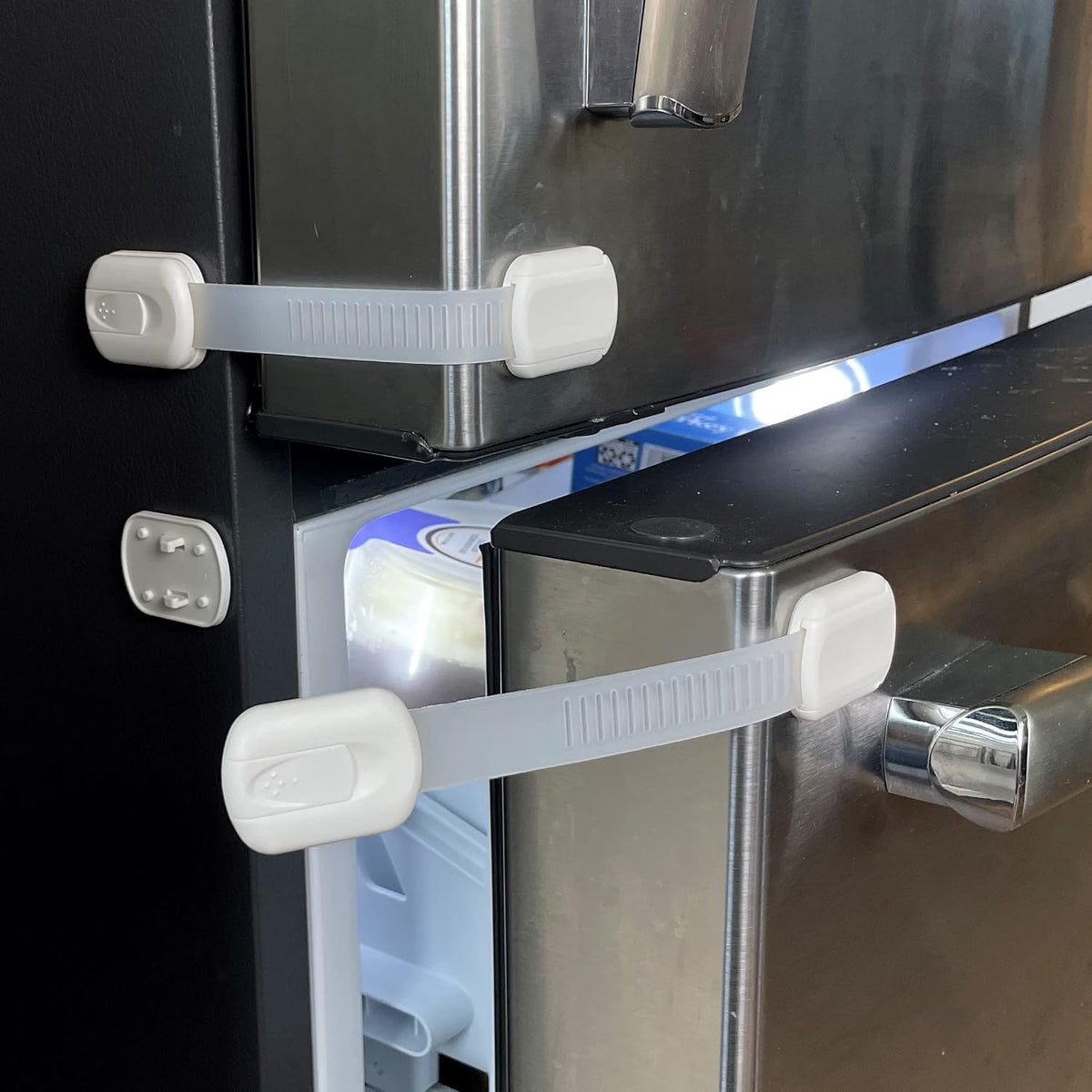 Multi-Use Adhesive Strap Locks for Baby Proofing Cabinets & Drawers