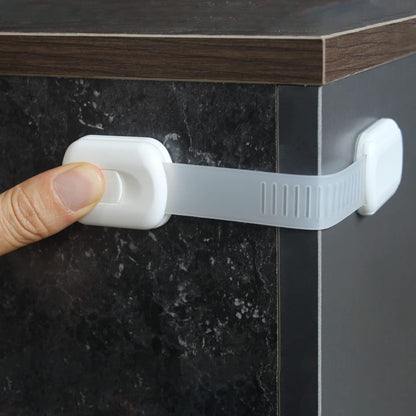 Multi-Use Adhesive Strap Locks for Baby Proofing Cabinets & Drawers