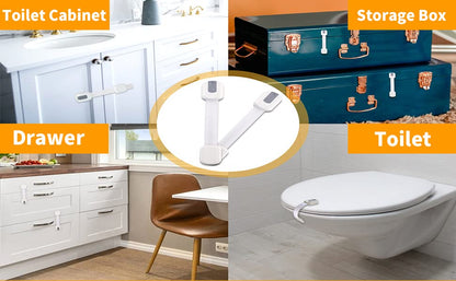 Multi-Use Adhesive Strap Locks for Baby Proofing Cabinets & Drawers