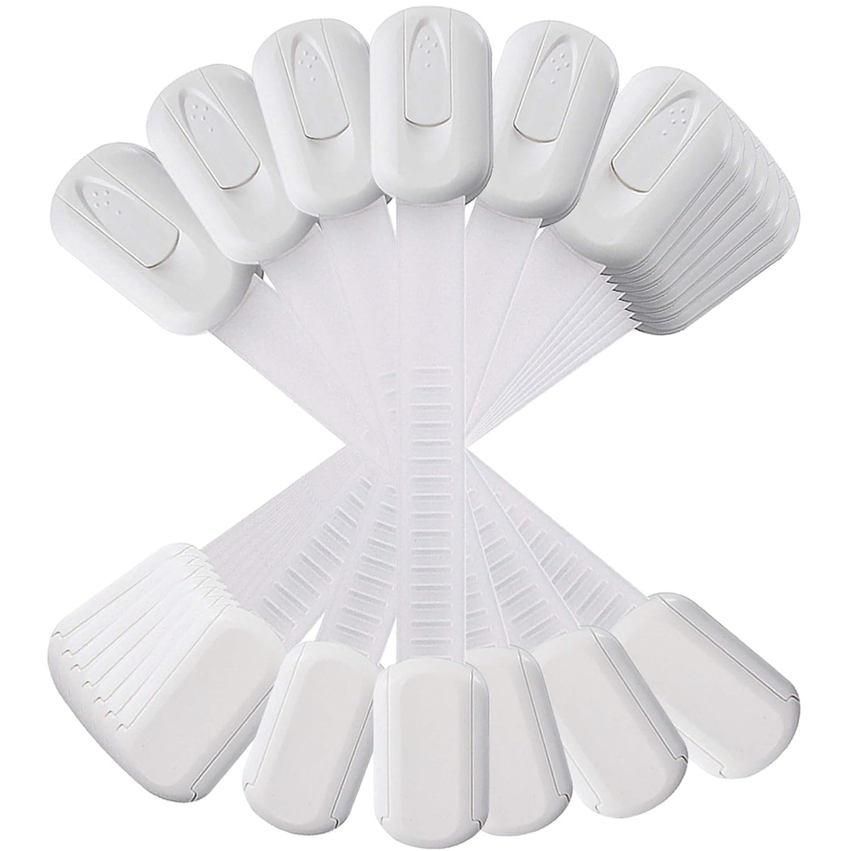 Multi-Use Adhesive Strap Locks for Baby Proofing Cabinets & Drawers