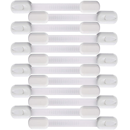 Multi-Use Adhesive Strap Locks for Baby Proofing Cabinets & Drawers
