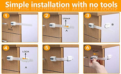 Multi-Use Adhesive Strap Locks for Baby Proofing Cabinets & Drawers