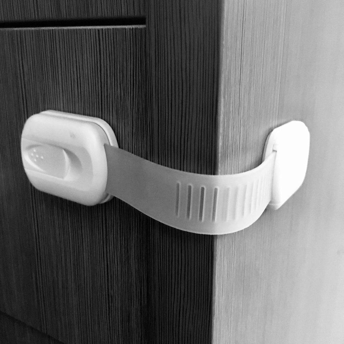 Multi-Use Adhesive Strap Locks for Baby Proofing Cabinets & Drawers