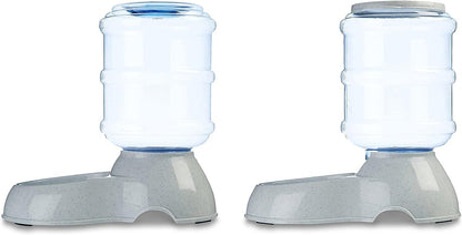 Automatic Pet Water Dispenser and Gravity Food Feeder Set for Cat and Dog, Easy to Clean, 152fl.oz food feeder, 135.3fl.oz water dispenser, Small, Pack of 2