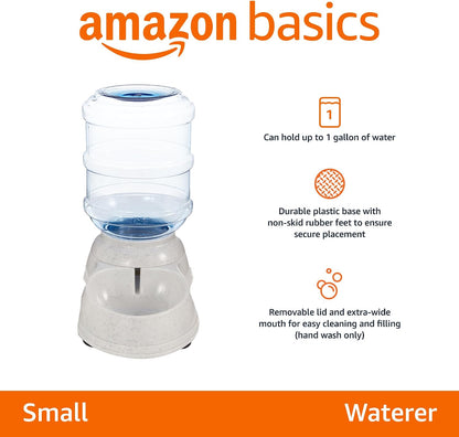 Automatic Pet Water Dispenser and Gravity Food Feeder Set for Cat and Dog, Easy to Clean, 152fl.oz food feeder, 135.3fl.oz water dispenser, Small, Pack of 2