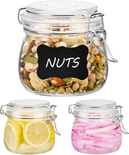 78oz Glass Food Storage Jars with Airtight Clamp Lids, 3 Pack