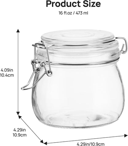 78oz Glass Food Storage Jars with Airtight Clamp Lids, 3 Pack