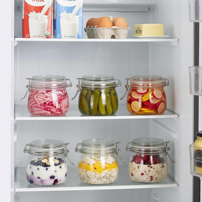 78oz Glass Food Storage Jars with Airtight Clamp Lids, 3 Pack