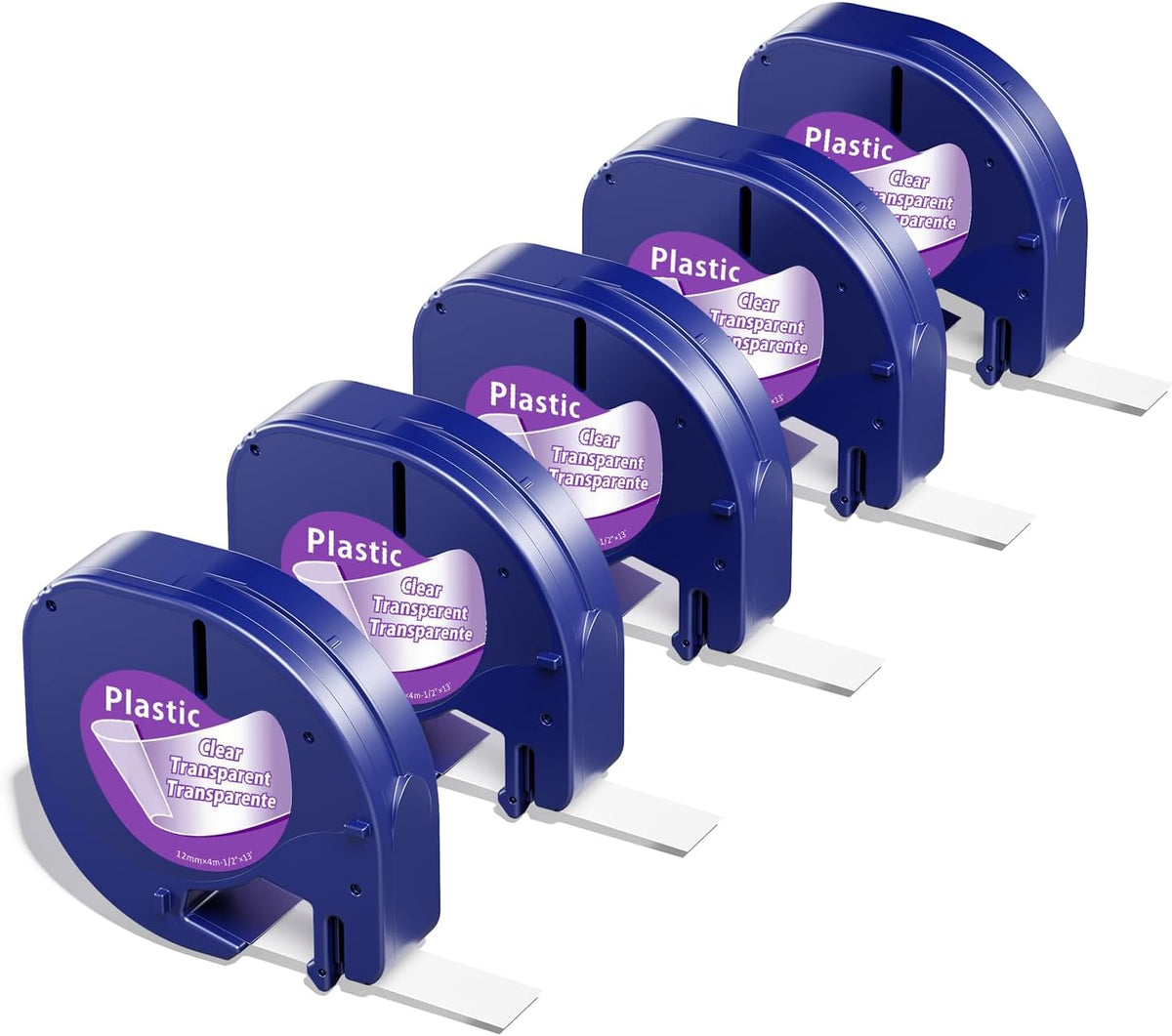 Compatible with Dymo Letratag Refills 91330 White Paper Label Maker Tape | Replacement for Dymo Label Maker LT-100H 100T Plus 200B Refills, 5-Pack 12mm x 4m (1/2" x 13') White Paper