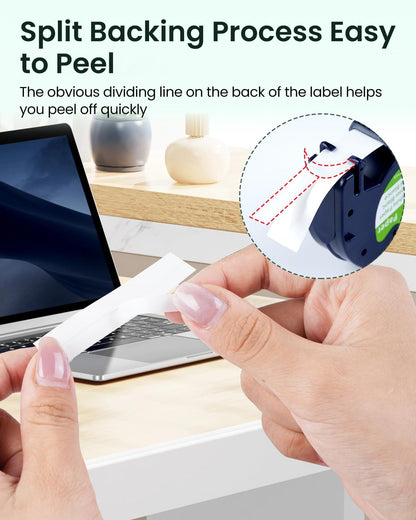 Compatible with Dymo Letratag Refills 91330 White Paper Label Maker Tape | Replacement for Dymo Label Maker LT-100H 100T Plus 200B Refills, 5-Pack 12mm x 4m (1/2" x 13') White Paper