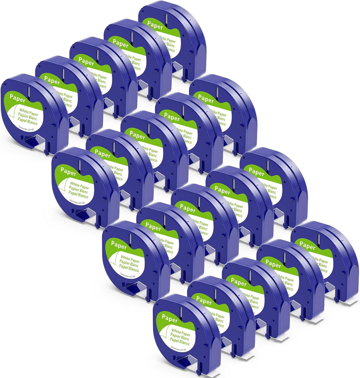 Compatible with Dymo Letratag Refills 91330 White Paper Label Maker Tape | Replacement for Dymo Label Maker LT-100H 100T Plus 200B Refills, 5-Pack 12mm x 4m (1/2" x 13') White Paper