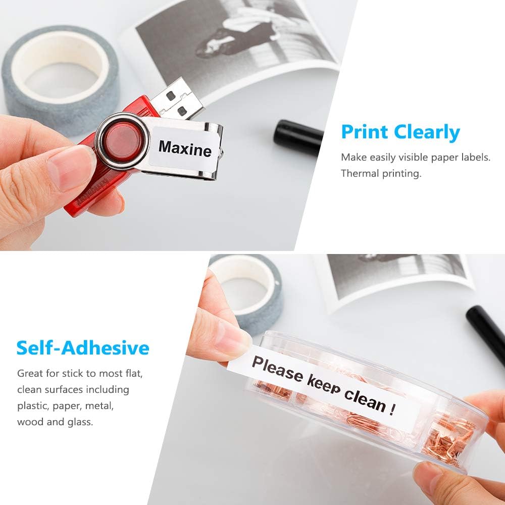 Compatible with Dymo Letratag Refills 91330 White Paper Label Maker Tape | Replacement for Dymo Label Maker LT-100H 100T Plus 200B Refills, 5-Pack 12mm x 4m (1/2" x 13') White Paper