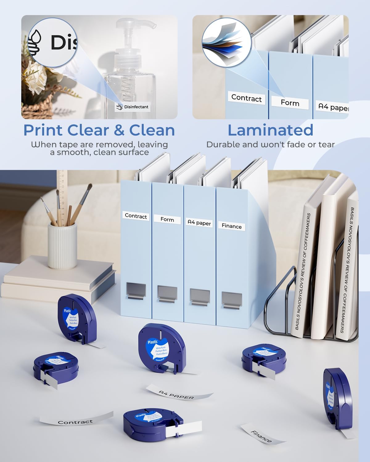 Compatible with Dymo Letratag Refills 91330 White Paper Label Maker Tape | Replacement for Dymo Label Maker LT-100H 100T Plus 200B Refills, 5-Pack 12mm x 4m (1/2" x 13') White Paper
