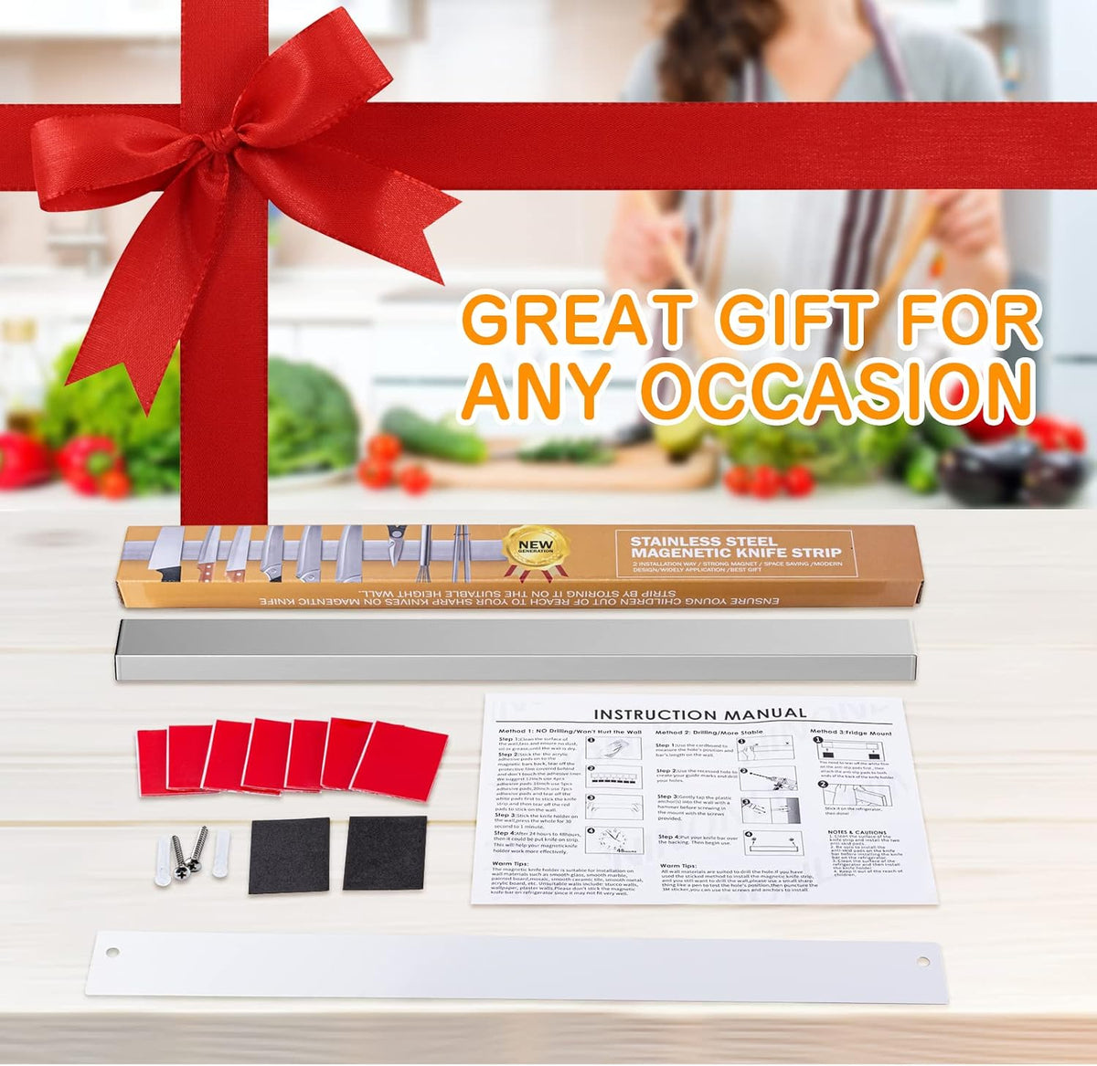 16 Inch Magnetic Knife Holder for Refrigerator