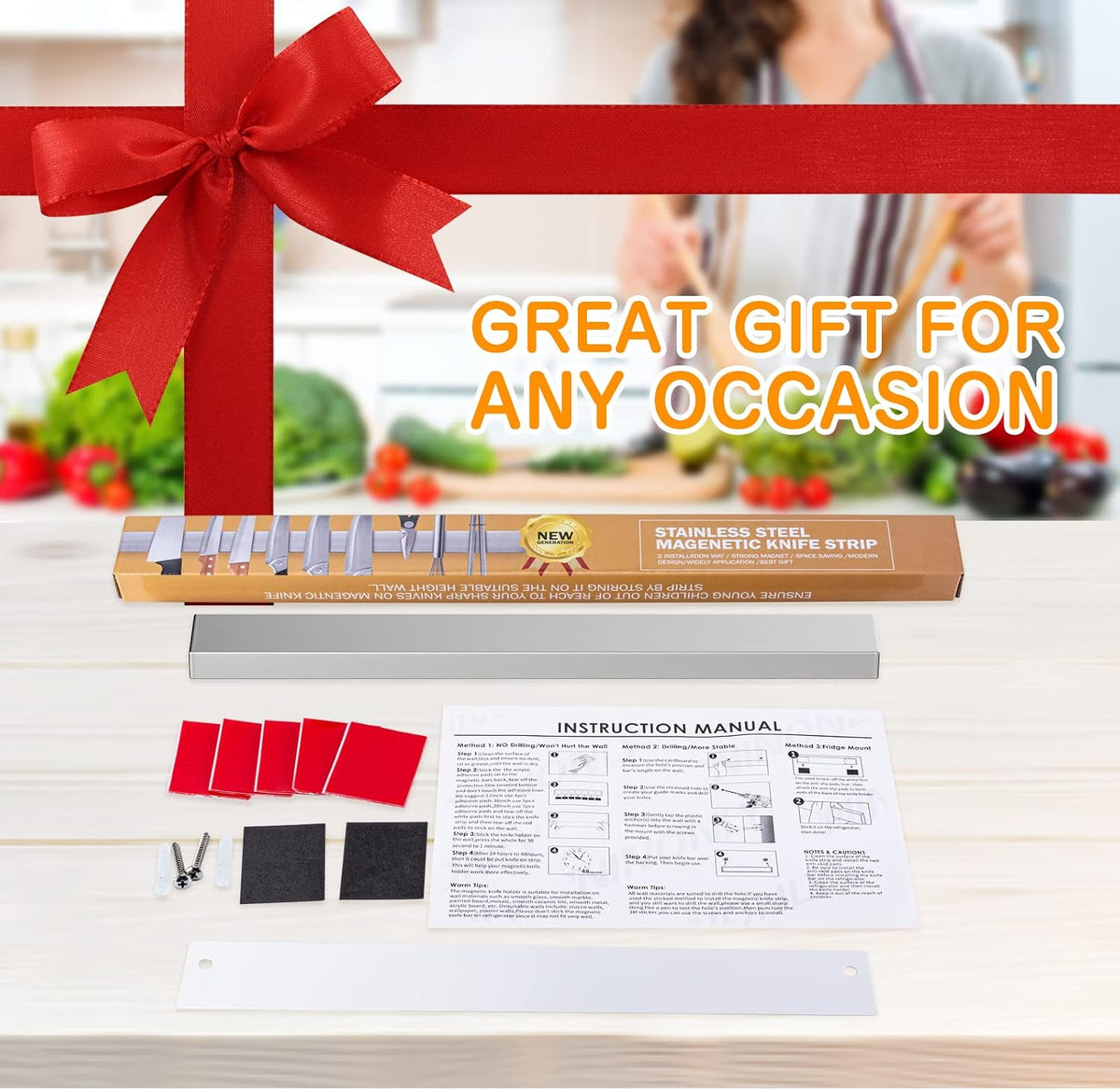 16 Inch Magnetic Knife Holder for Refrigerator