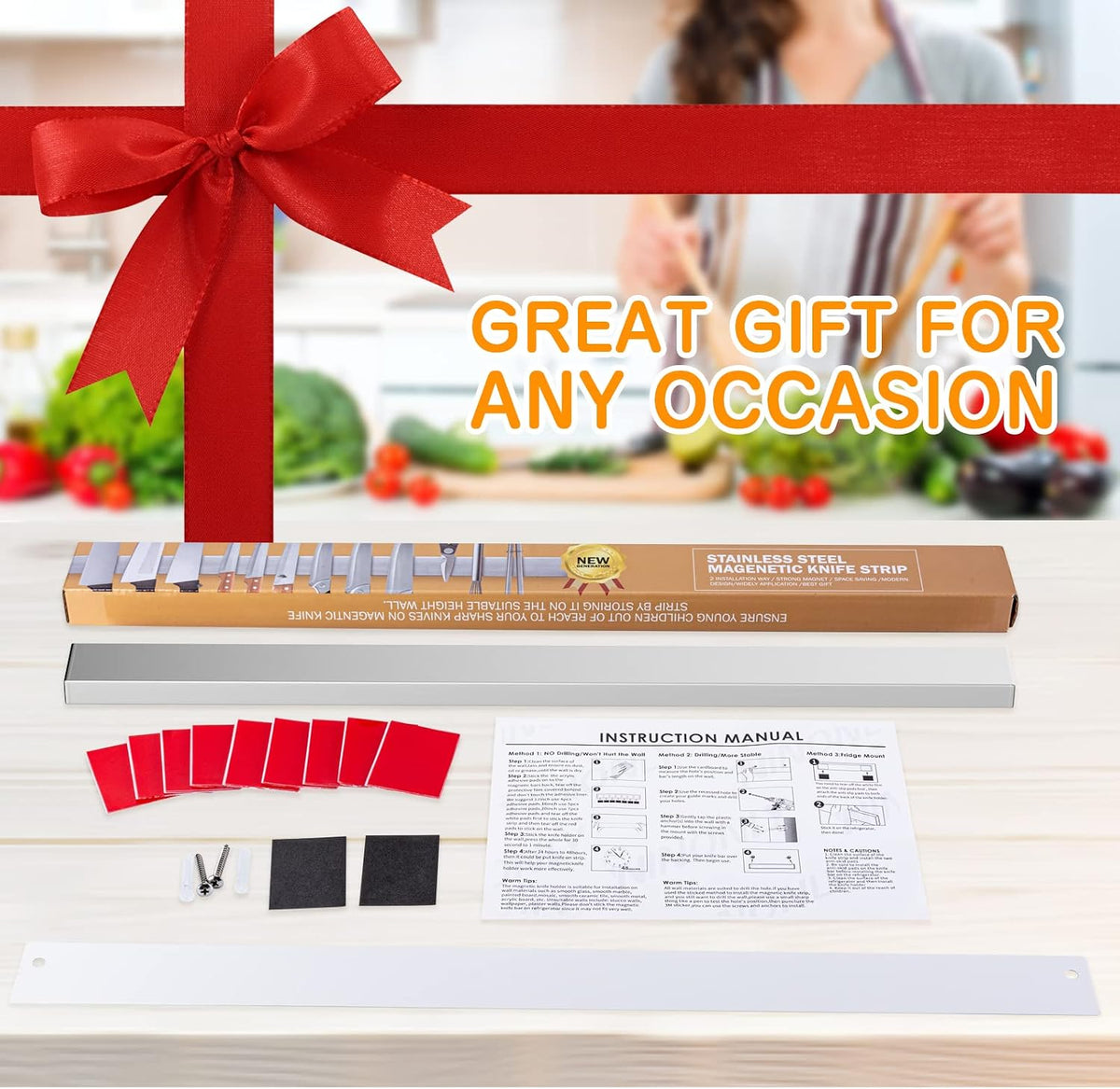16 Inch Magnetic Knife Holder for Refrigerator
