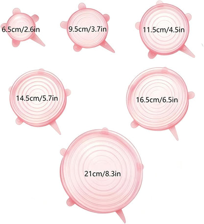 Silicone Stretch lids set(6 Sizes,blue)