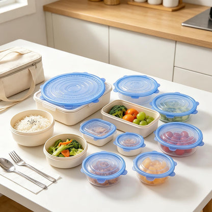 Silicone Stretch lids set(6 Sizes,blue)