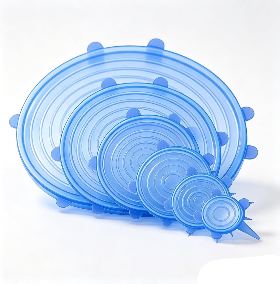 Silicone Stretch lids set(6 Sizes,blue)