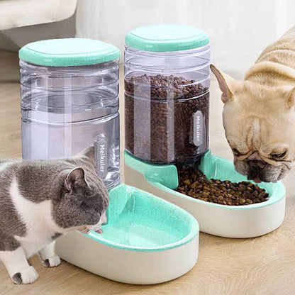 Pets Auto Feeder 5.2L,Food Feeder and Water Dispenser Set for Medium & Large Dogs Cats and Pets Animals (Navy)