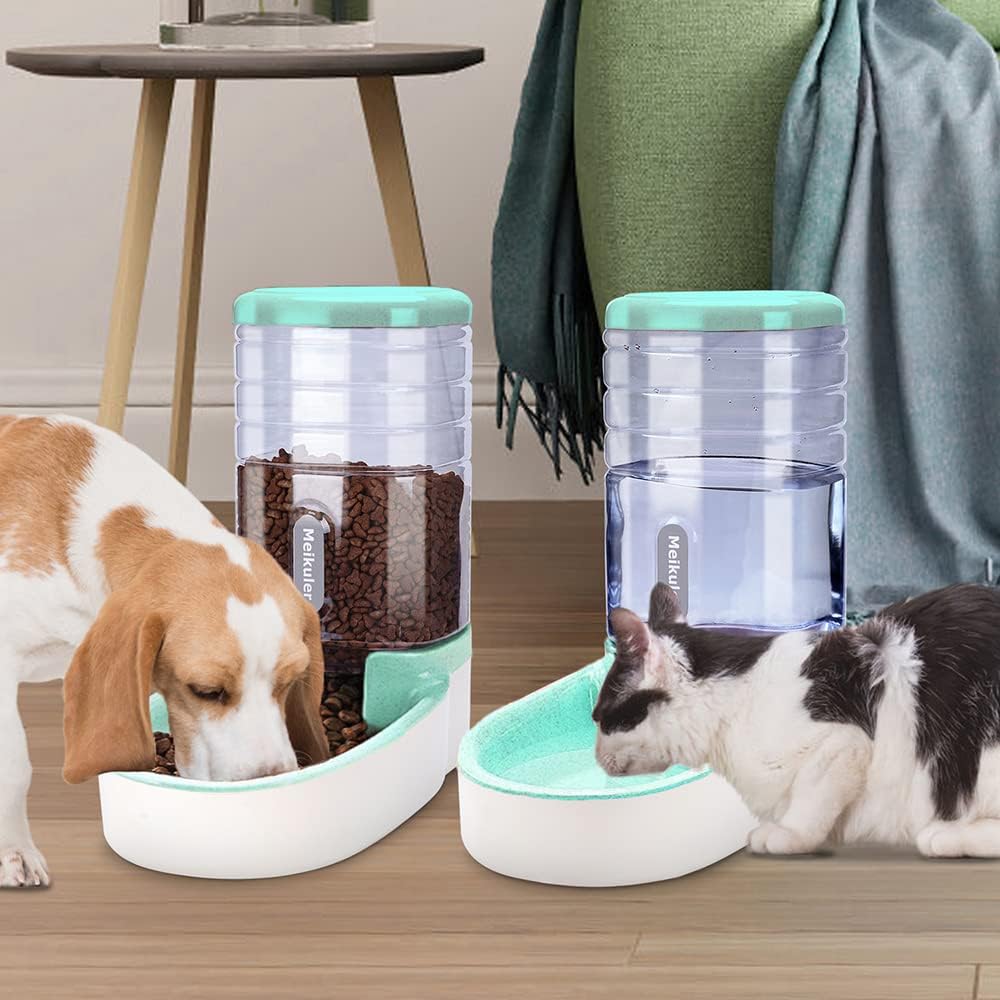 Pets Auto Feeder 5.2L,Food Feeder and Water Dispenser Set for Medium & Large Dogs Cats and Pets Animals (Navy)