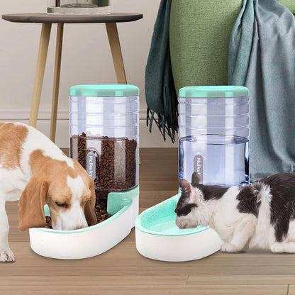 Pets Auto Feeder 5.2L,Food Feeder and Water Dispenser Set for Medium & Large Dogs Cats and Pets Animals (Navy)