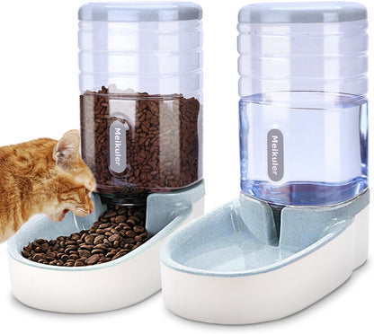 Pets Auto Feeder 5.2L,Food Feeder and Water Dispenser Set for Medium & Large Dogs Cats and Pets Animals (Navy)