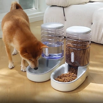 Pets Auto Feeder 5.2L,Food Feeder and Water Dispenser Set for Medium & Large Dogs Cats and Pets Animals (Navy)
