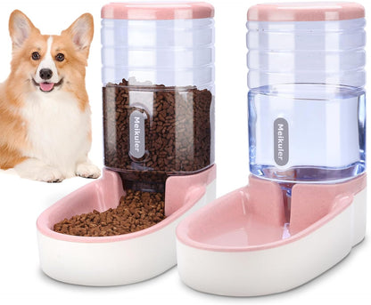 Pets Auto Feeder 5.2L,Food Feeder and Water Dispenser Set for Medium & Large Dogs Cats and Pets Animals (Navy)