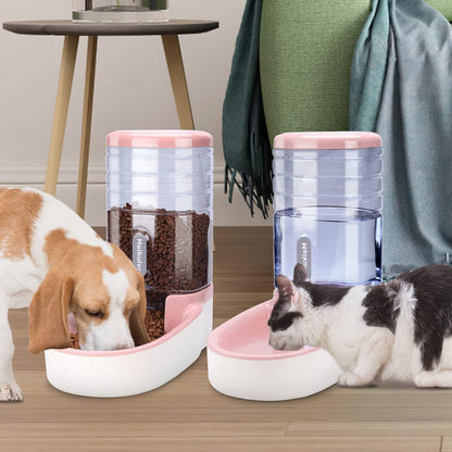 Pets Auto Feeder 5.2L,Food Feeder and Water Dispenser Set for Medium & Large Dogs Cats and Pets Animals (Navy)