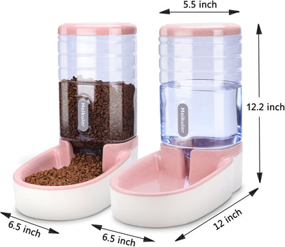 Pets Auto Feeder 5.2L,Food Feeder and Water Dispenser Set for Medium & Large Dogs Cats and Pets Animals (Navy)