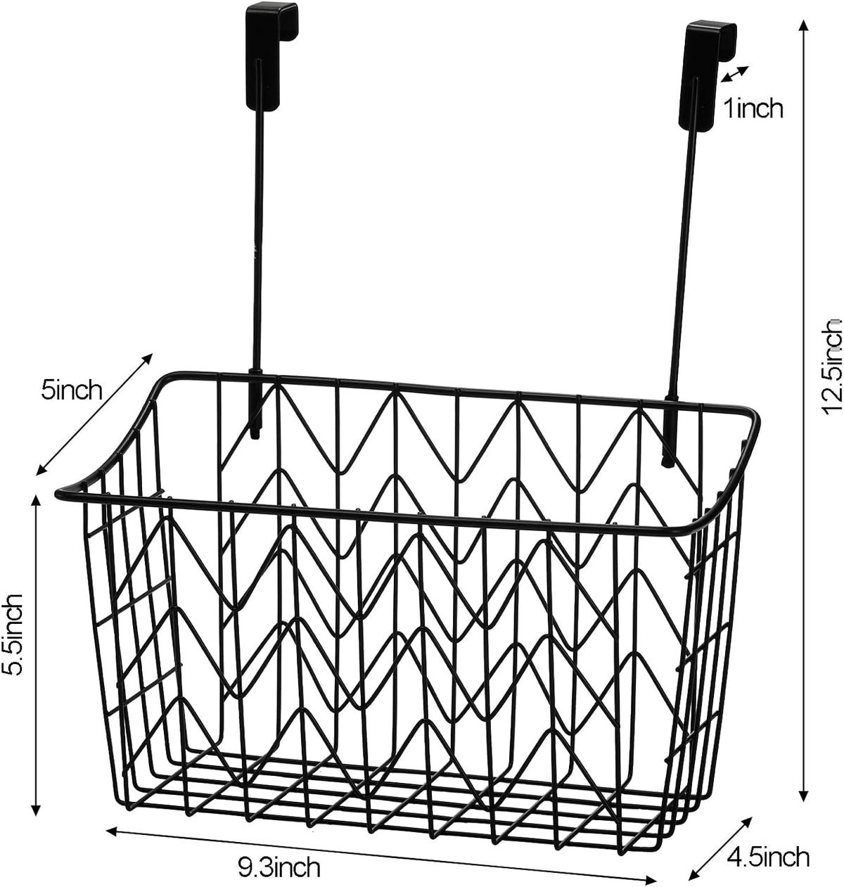 2 Pack Over The Cabinet Door Organizer, Grid Storage Baskets with Hooks, Metal Wall Hanging Basket Holder Rack, Wire Kitchen Sink Organization Bin for Bathroom Shampoo, Body Wash