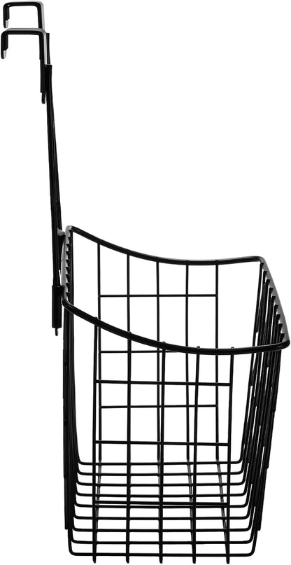 2 Pack Over The Cabinet Door Organizer, Grid Storage Baskets with Hooks, Metal Wall Hanging Basket Holder Rack, Wire Kitchen Sink Organization Bin for Bathroom Shampoo, Body Wash