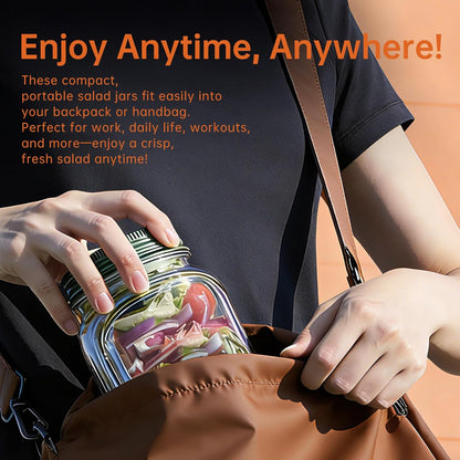 Salad Pod,Airtight Salad Jar with Side Opening,4.5 Cups,Prussian Blue